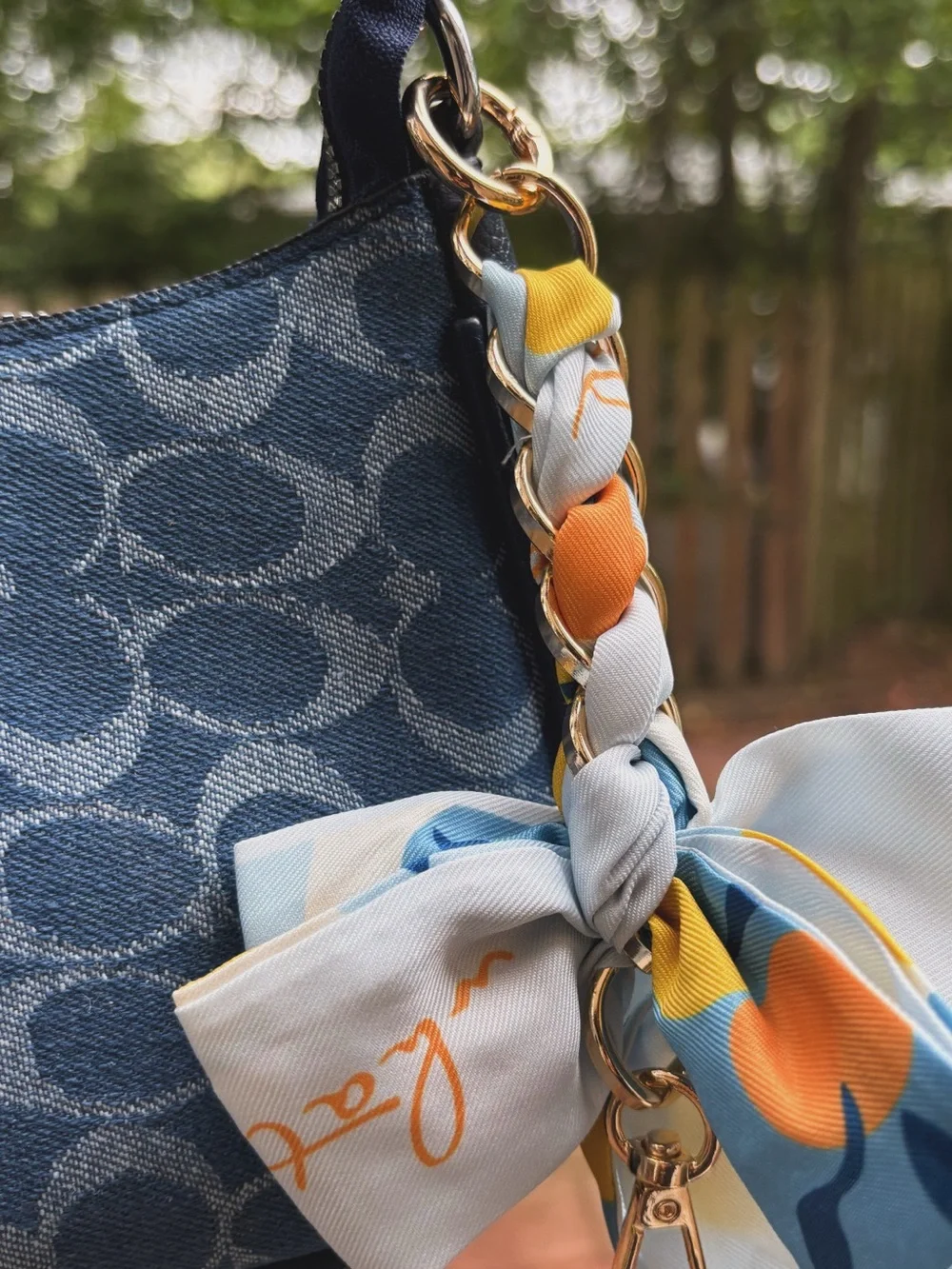 Coach Denim Signature Canvas Shoulder Bag in Blue